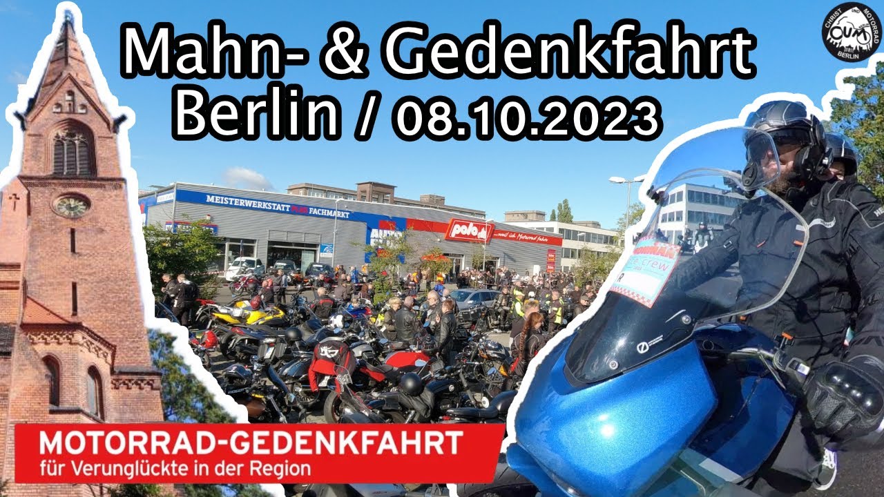 Mahn- und Gedenkfahrt Berlin 🏍️ 2023  ⛪ Motorrad-Korso für verunglückte Motorradfahrer 🖤 RückSicht