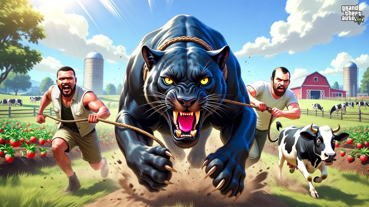 Panther Attack at Trevor Farm! 🐆😱 Franklin Saves Cow & Goat in GTA 5!