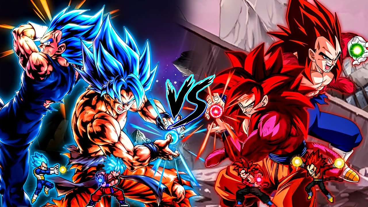 Fusion Vegito V2 OP (Goku & Vegeta) VS Fusion Xeno Gogeta SSJ4 V2 OP (Goku & Vegeta) in Mugen
