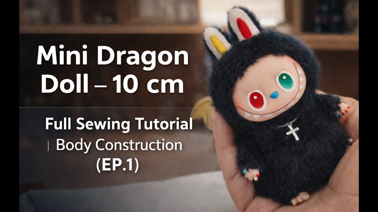 Mini Dragon Doll - 10 cm Full Sewing  Tutorial  Body Construction ( EP.1)
