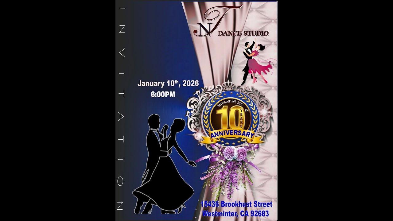 NT DANCE STUDIO 01/10/26. 10TH ANNIVERSARY PARTY