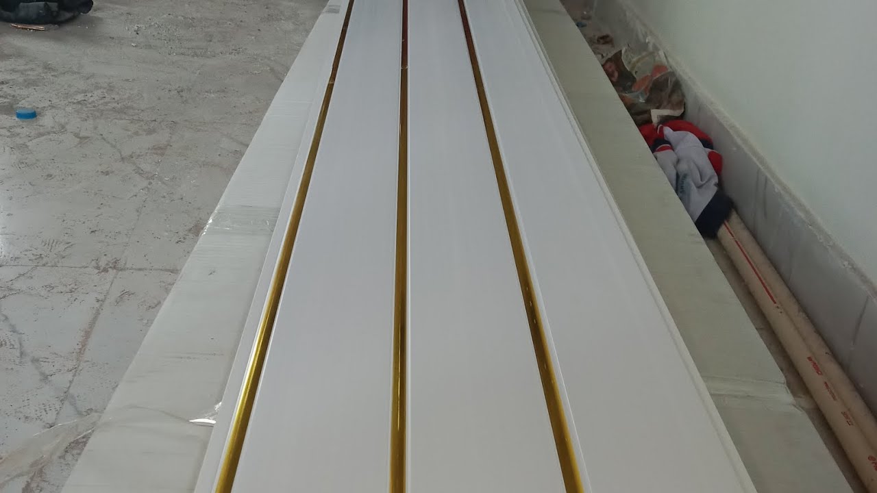White Golden PVC Panel Price 2025. PVC False Ceiling Price 