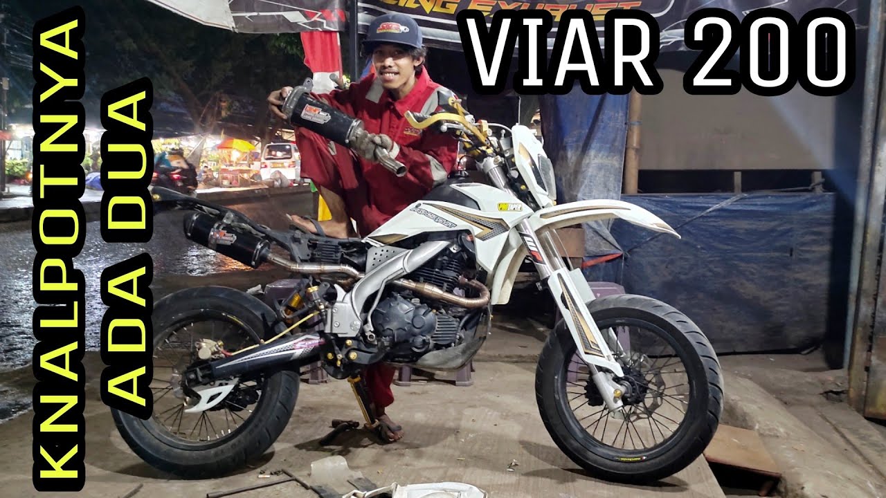 CUSTOM EXHAUST VIAR 200 DOBEL MUFFLER NOBI KANAN KIRI DI BENGKEL KNALPOT SKR RACING EXHAUST
