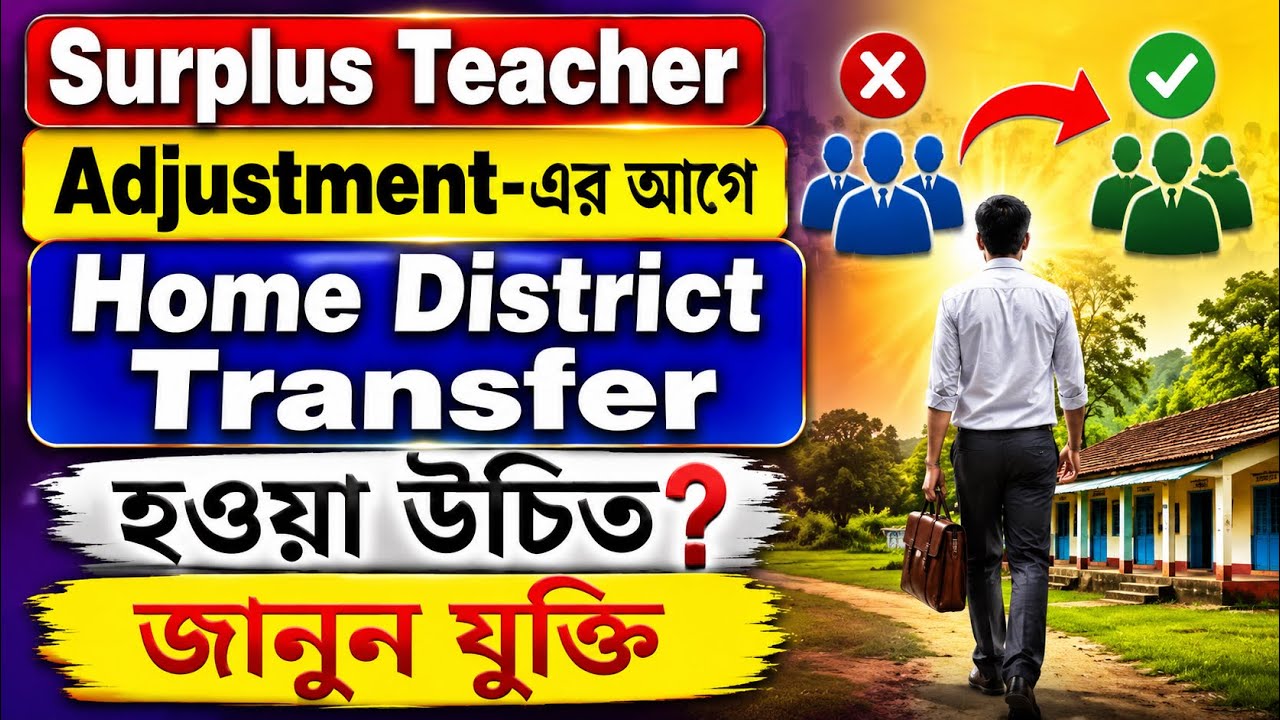 WB Primary General Transfer 2026 | Home District Transfer আগে, তারপর Surplus Adjustment? বড় যুক্তি!