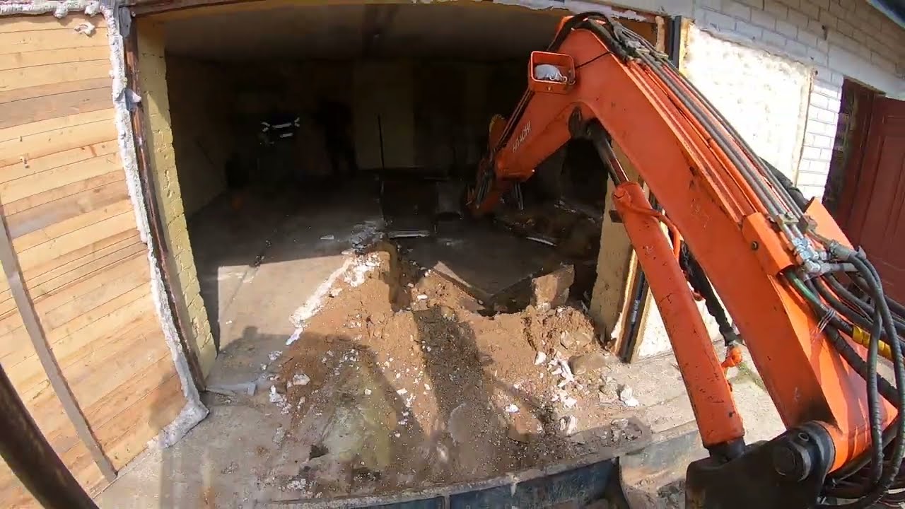 Digging out from inside garage.