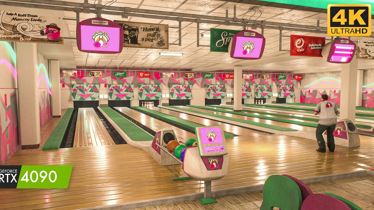 GTA 4 Memory Lanes Bowling Alley With Ray Tracing Graphics | 4K Texture + Path Tracing + RTX REMIX