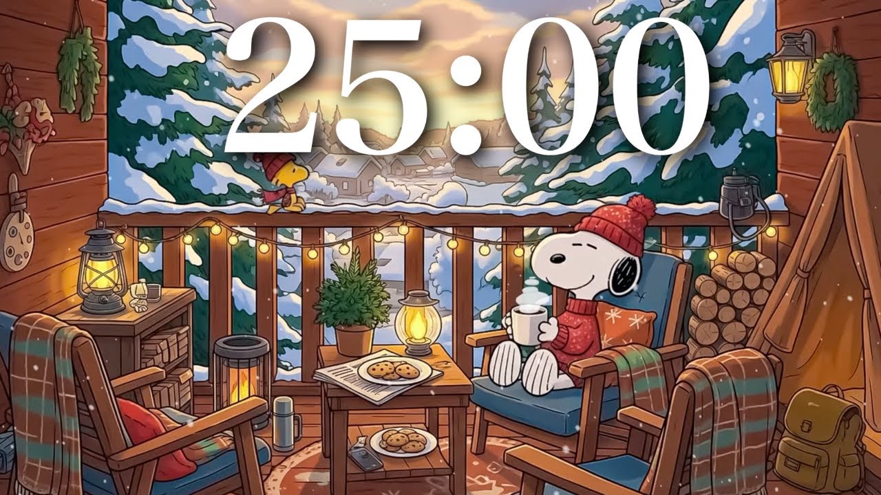 25-Minute Snoopy Focus Timer — Cozy Study & Work Session
