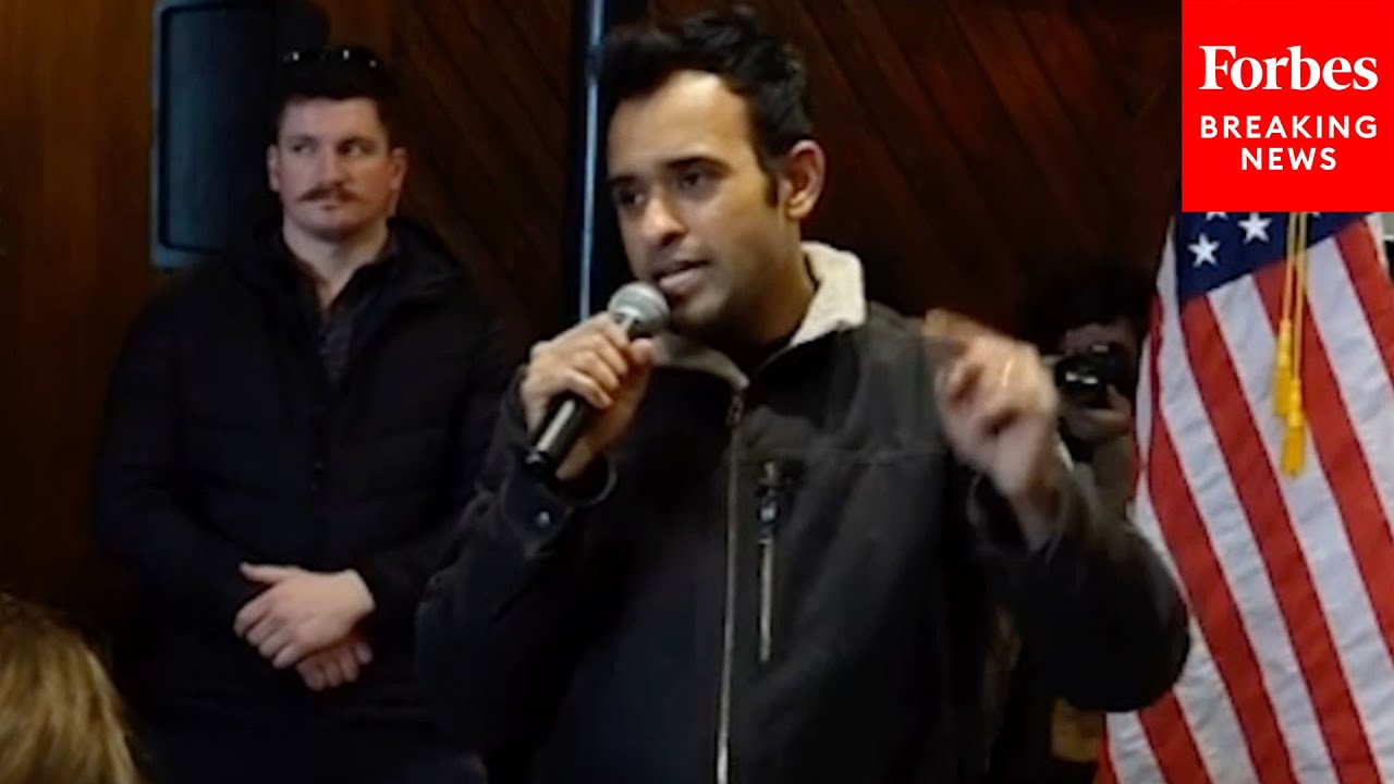 WATCH: Vivek Ramaswamy Campaigns In Ames, Iowa, With Caucus One Day Away
