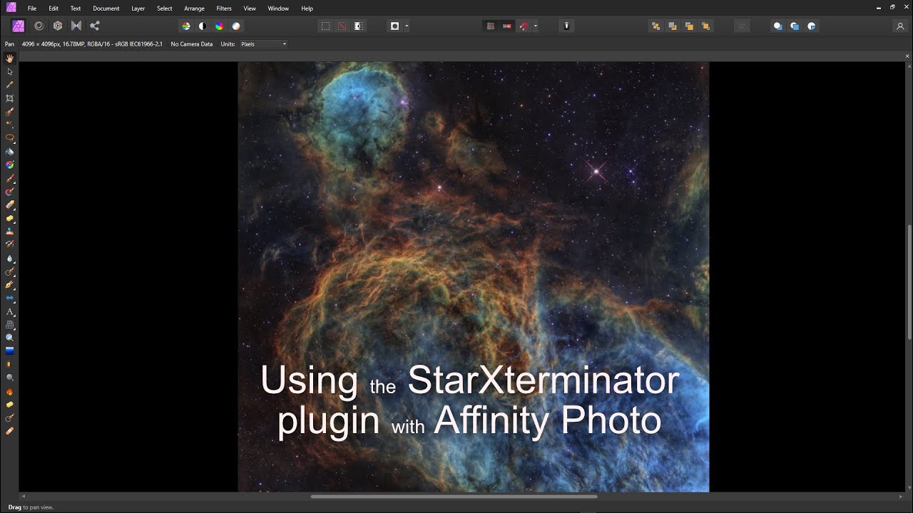 Star removal with Star Xterminator and Affinity Photo