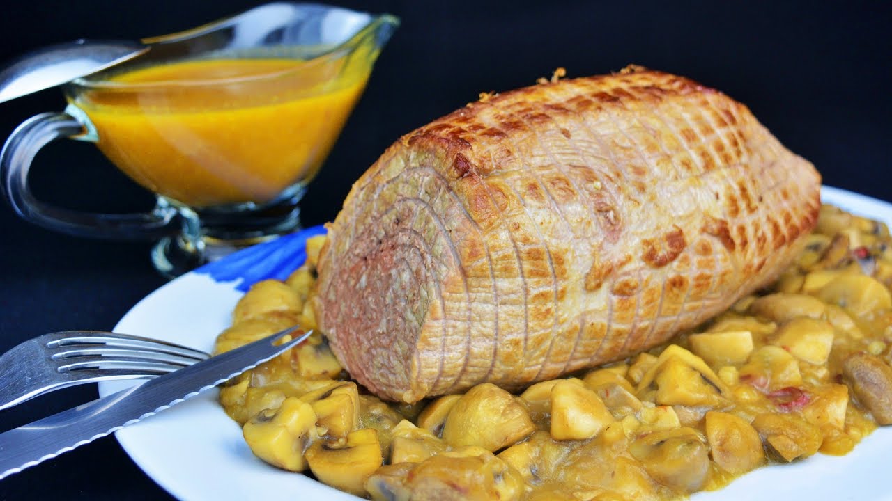 Asado de ternera PARA DIETA con champiñones al ajillo