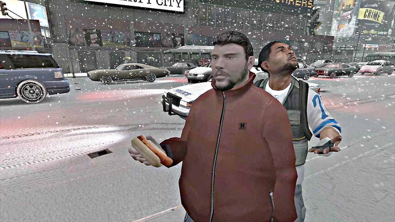 GTA 4 Snowstorm in Star Junction (4K,60fps)