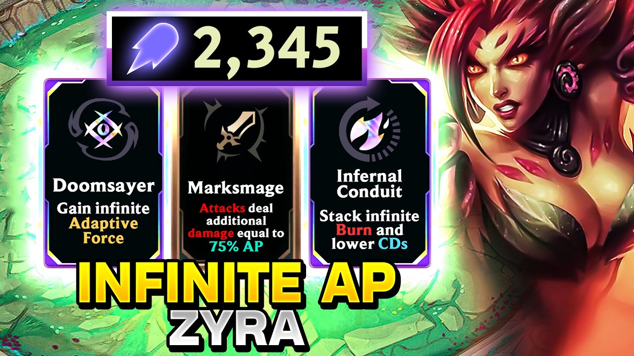 Zyra but I have +2000 AP and ON-HIT 1750 DAMAGE and BURNS LOWER MY COOLDOWNS! | League 3v3 Arena