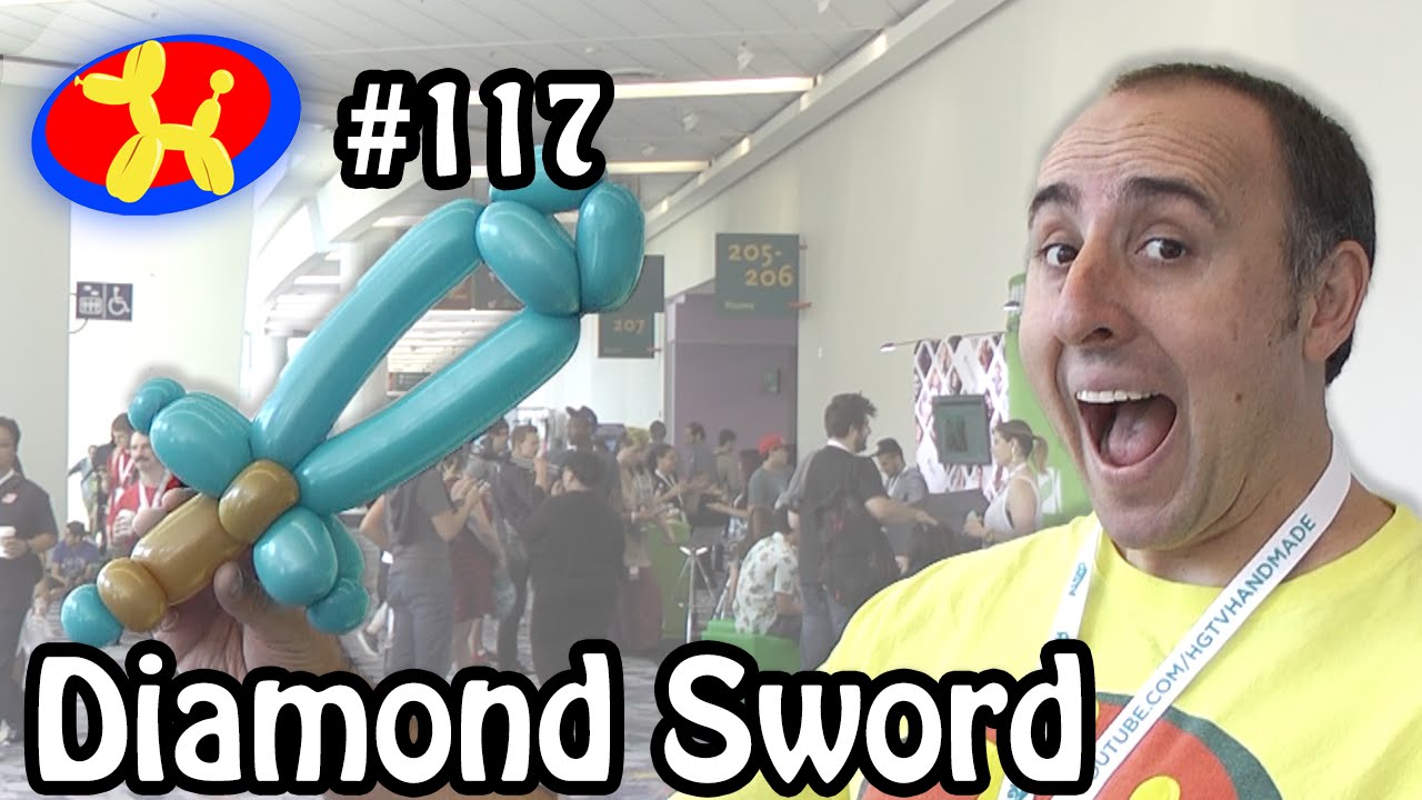 Diamond Sword ( Minecraft ) - Balloon Animal Lessons #117 ( Live from VidCon )