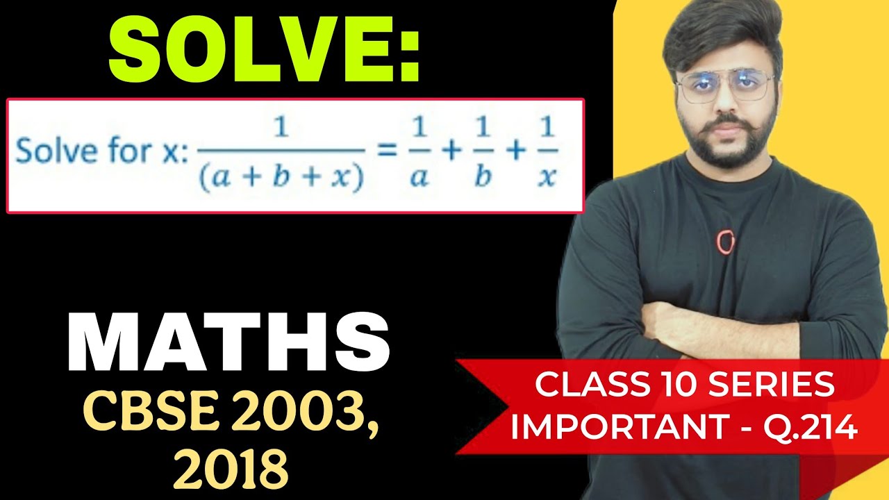 1/a + b + x = 1/a + 1/b + 1/x by quadratic formula
