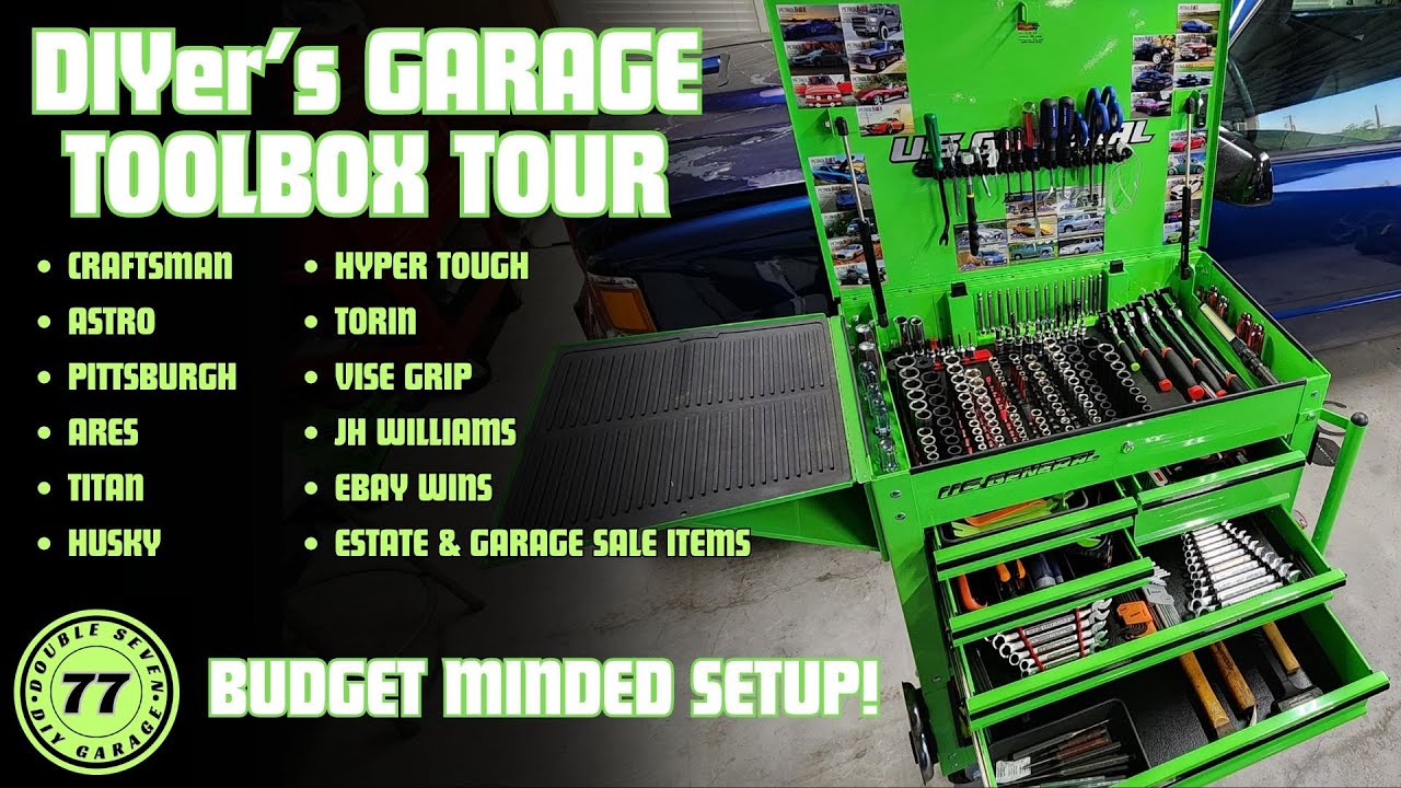 DIYer's Garage Toolbox Tour: My budget minded US General 5 Drawer Cart setup for home garages!
