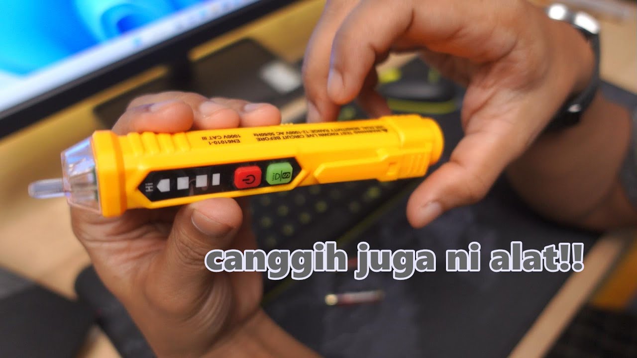 bisa mndeteksi tegangan listrik tanpa menyentuh logam kabelnya - INGCO VD100026 AC voltage detector