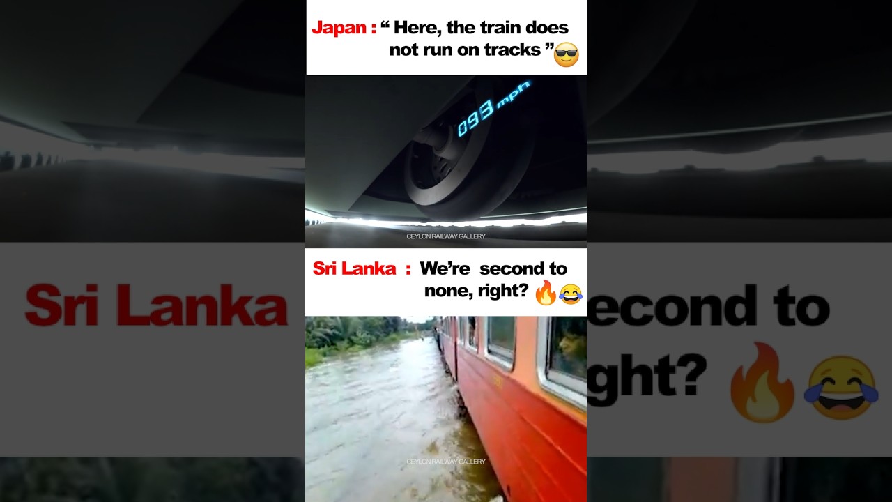 Japan 🇯🇵 Trains vs Sri Lankan 🇱🇰 Trains - What is the best Technology #meme #trainmeme #train #flood
