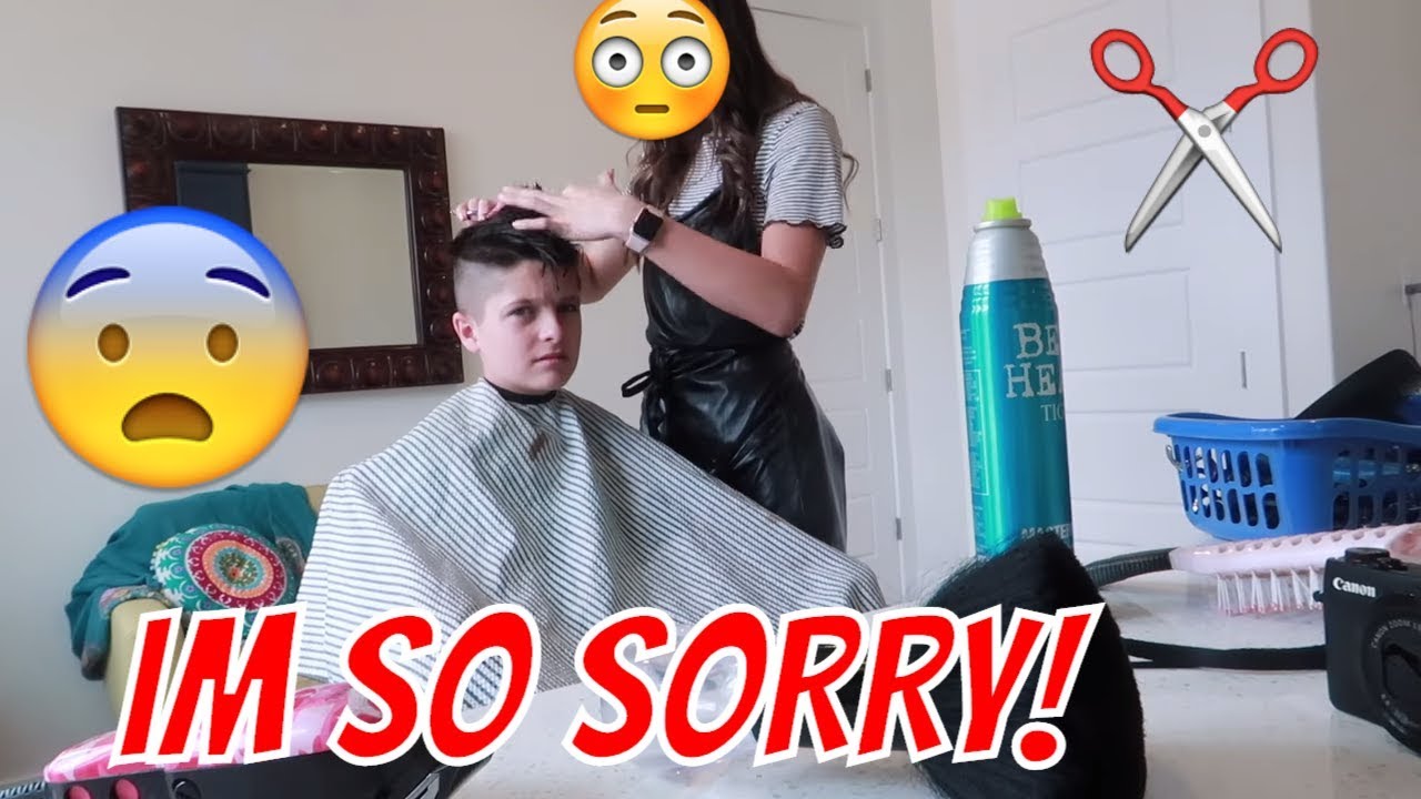 YOU RUINED MY HAIR! Sister Cuts My Hair!!! | Brock and Boston