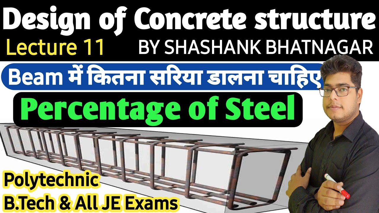 RCC Lecture 11 by Shashank sir| How to calculate percentage of steel is required| WAY to Engineering