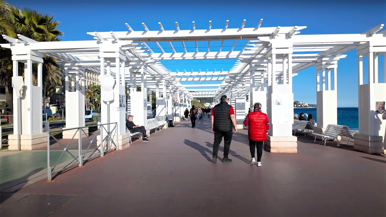 Nice 10 km Walking Tour Saint Augustin Aeroport to Nice Ville on Promenade HDR