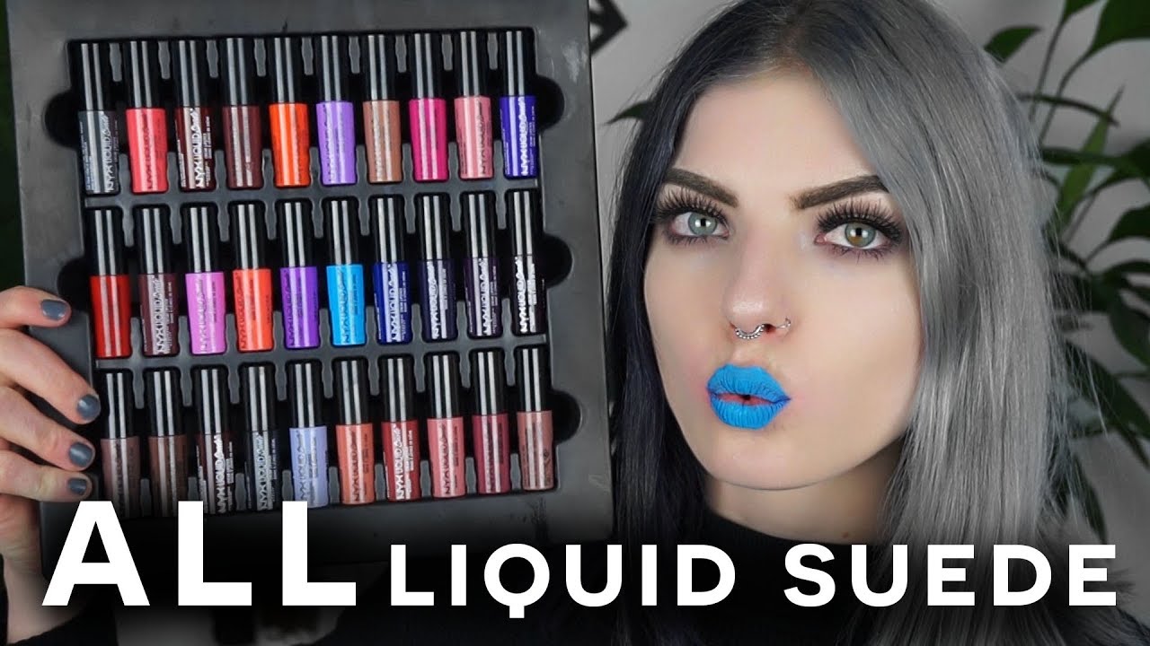 NYX LIQUID SUEDE LIPSTICK SWATCHES | all 30 shades!!