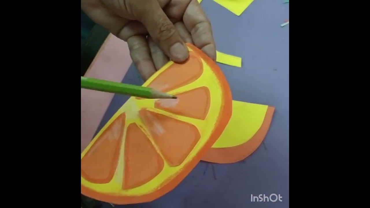 Paper fruits craft Making of Orange by food menu art and travel| Making of fruit craft#enjoy