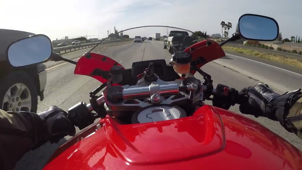 First ride on an EBR 1190RX & a grass fire!