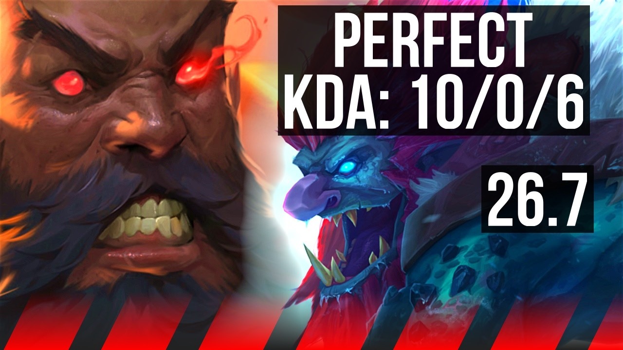 UDYR vs TRUNDLE (TOP) | Perfect KDA: 10/0/6 | NA Master | 26.7