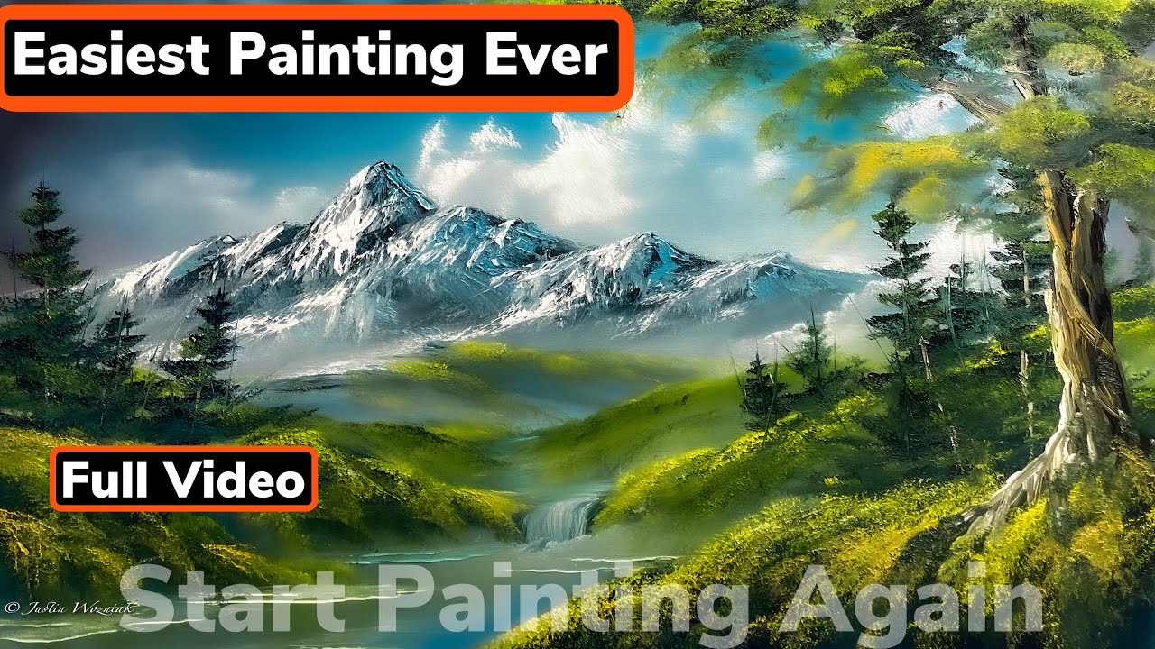 Start Painting Again | Free Mountain Landscape Lesson For Inspiration | Paintings By Justin