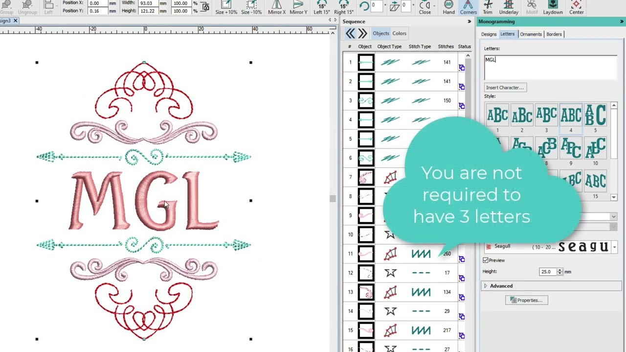 9. Creating Monograms in Hatch Embroidery 3