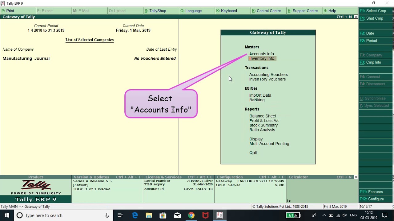 Manufacturing Journal in Tally ERP 9