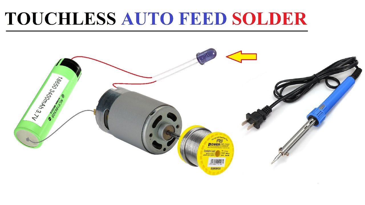 Homemade Auto Feed Solder Gun for Soldering Iron - Amazing motor idea