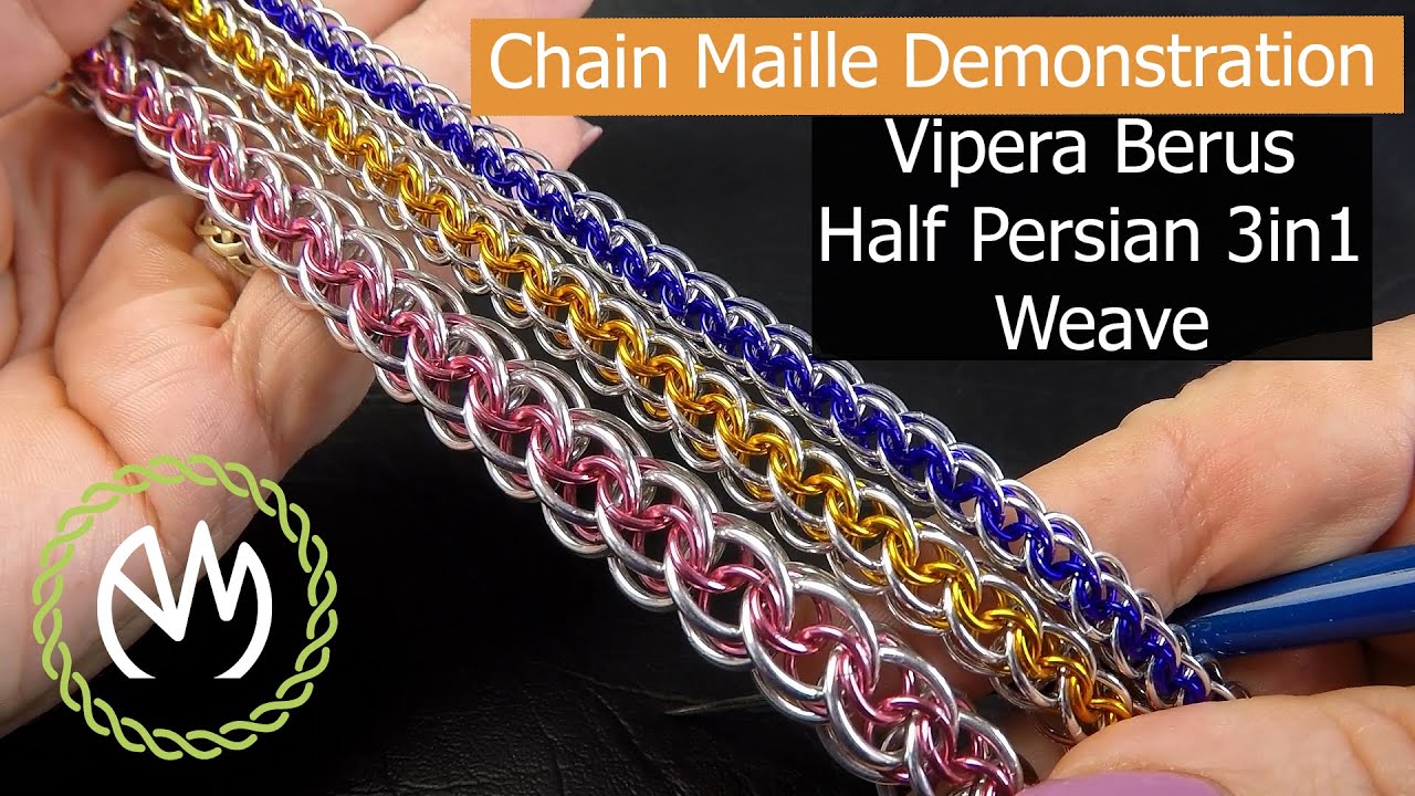 Chain Maille Weave Tutorial - Vipera Berus Half Persian 3in1