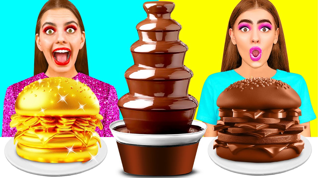 Богатая Девушка против Бедной Шоколадный Фонтан Челлендж | Вкусные Кухонные Лайфхаки c CRAFTooNS