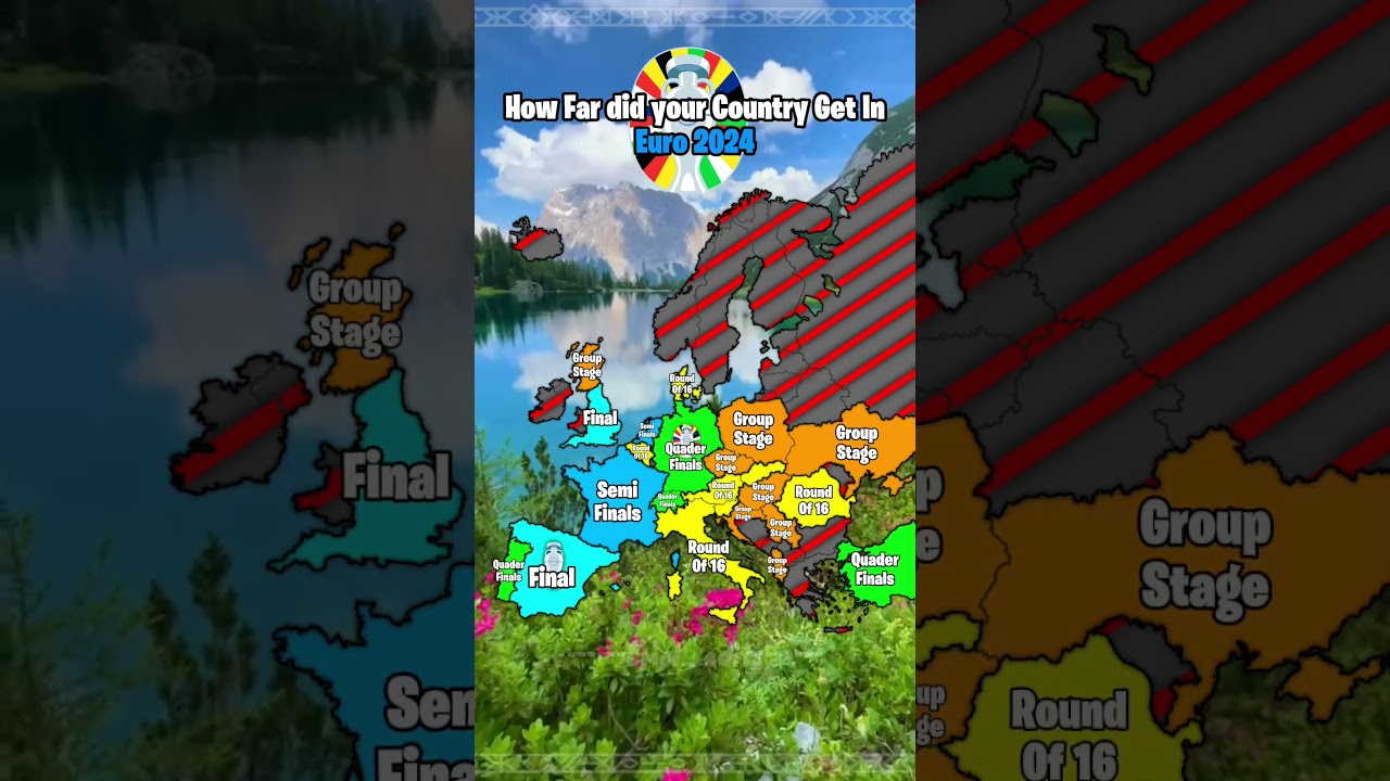 How Far Did Your Country Get In Euro 2024 #europe #mapping