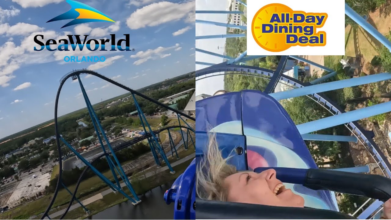 SeaWorld Orlando FREE FOOD All Day Dining | May 2024 | Florida Vlogs | Ride POVs