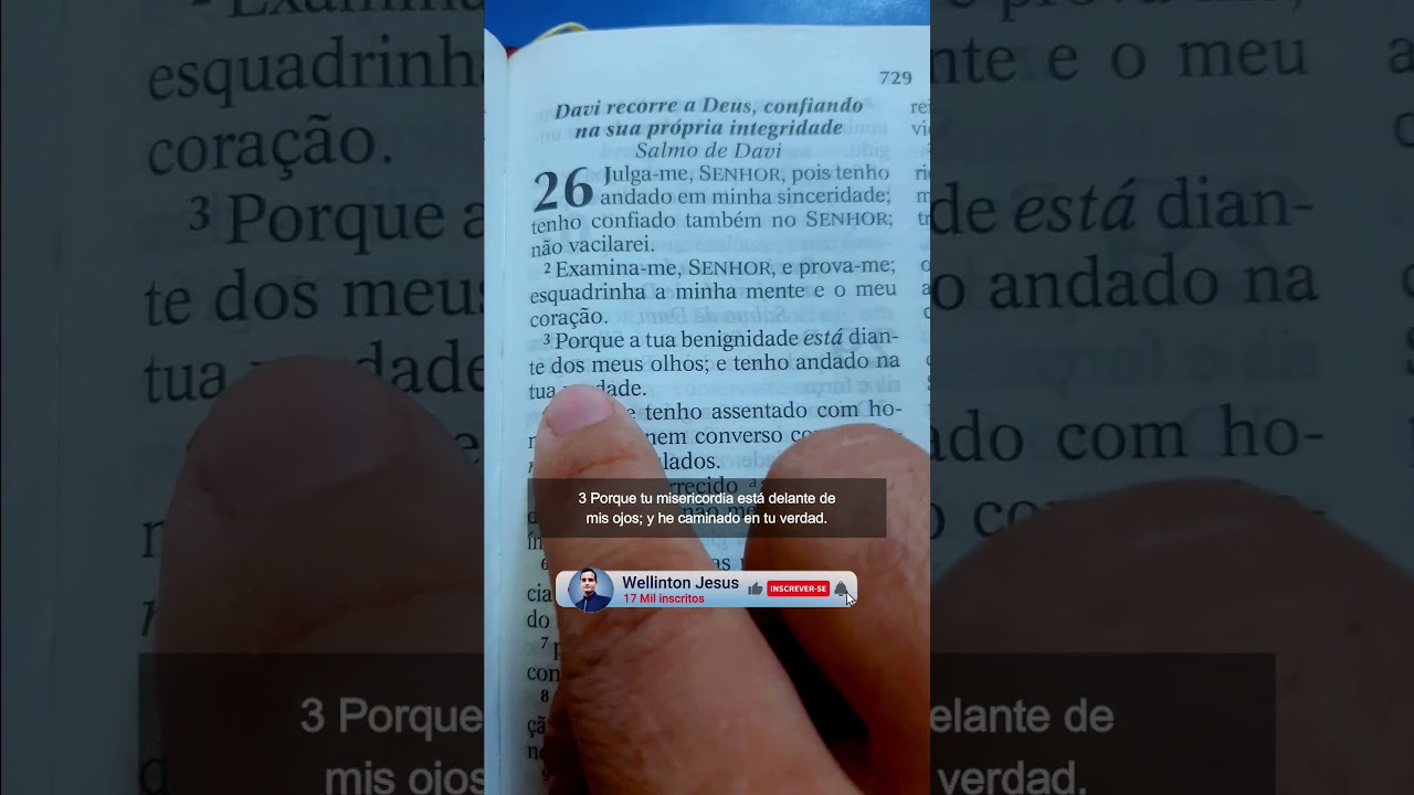 SALMO 26, SALMOS 26 CONFIO EM TI SENHOR #shorts #salmos #b&iacute;blia #jesus #b&iacute;blia | Wellinton Jesus
