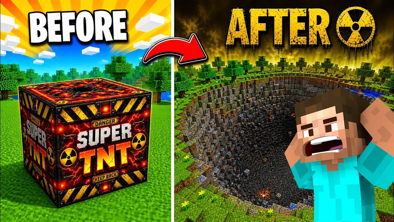 I tried the most dangerous TNT in Minecraft...with my commentary #minecraft  #video #minecraftmods