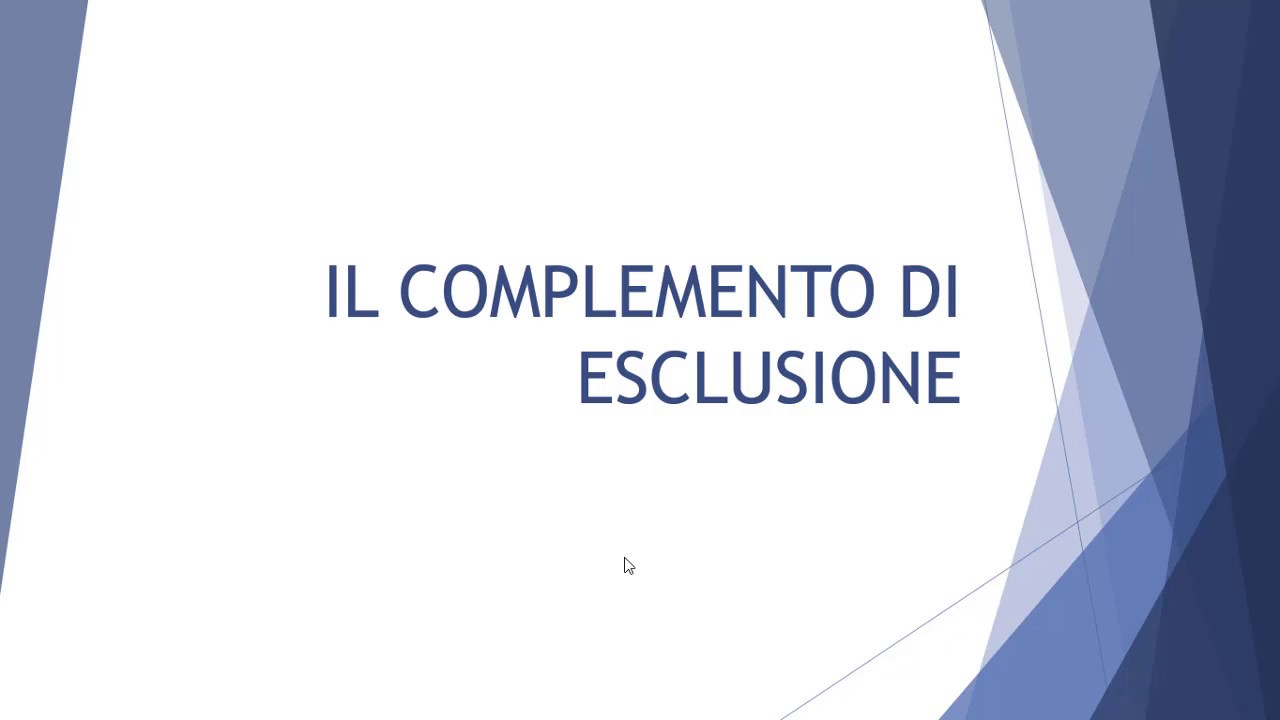 Il complemento di esclusione