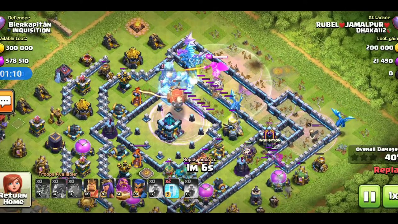 y2mate com   ELECKTRO DRAGON ATTACK Town hall 13 max village attack