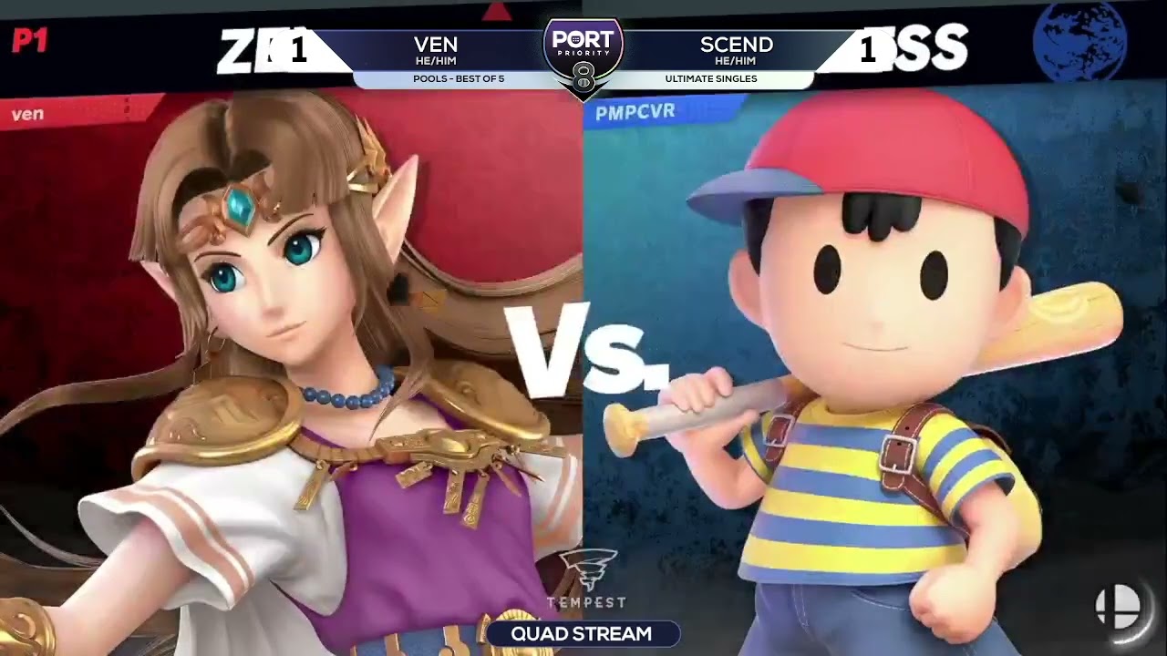 Ven (Zelda) vs Scend (Ness) - Pools - Port Priority 8