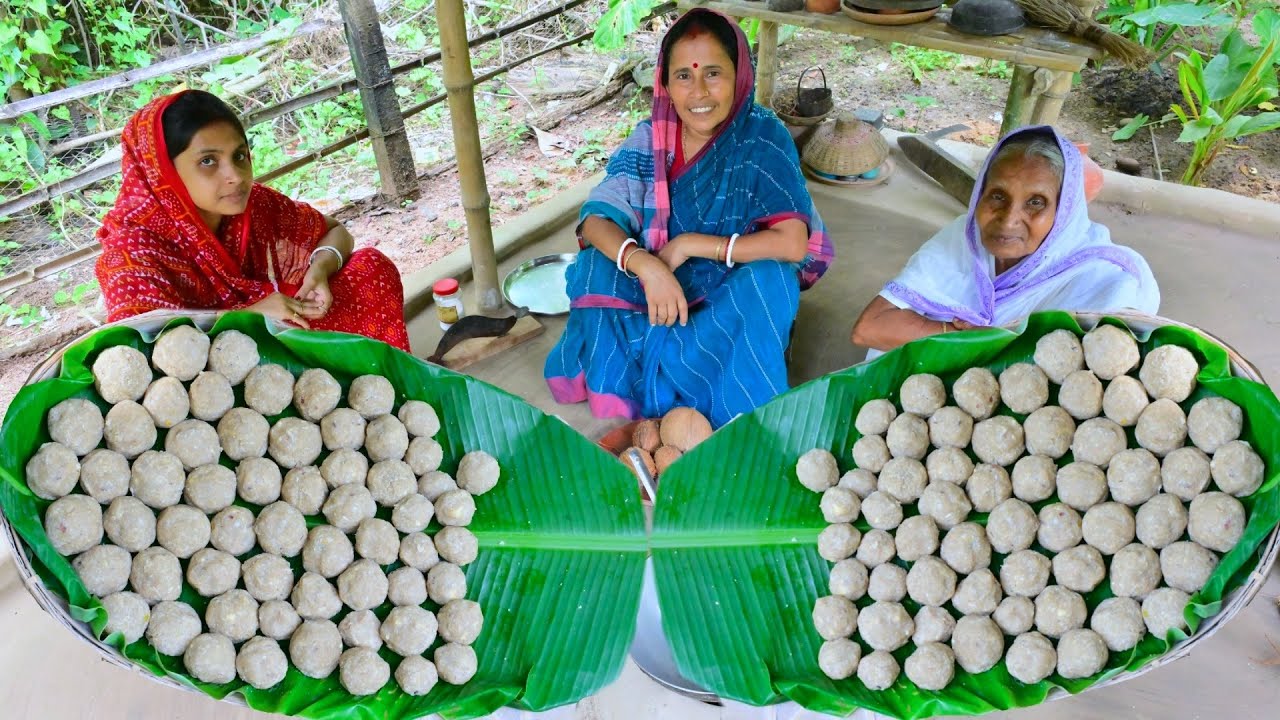 দুর্গাপূজা স্পেশাল গ্রামবাংলার সেরা স্বাদের চালের লাড্ডু