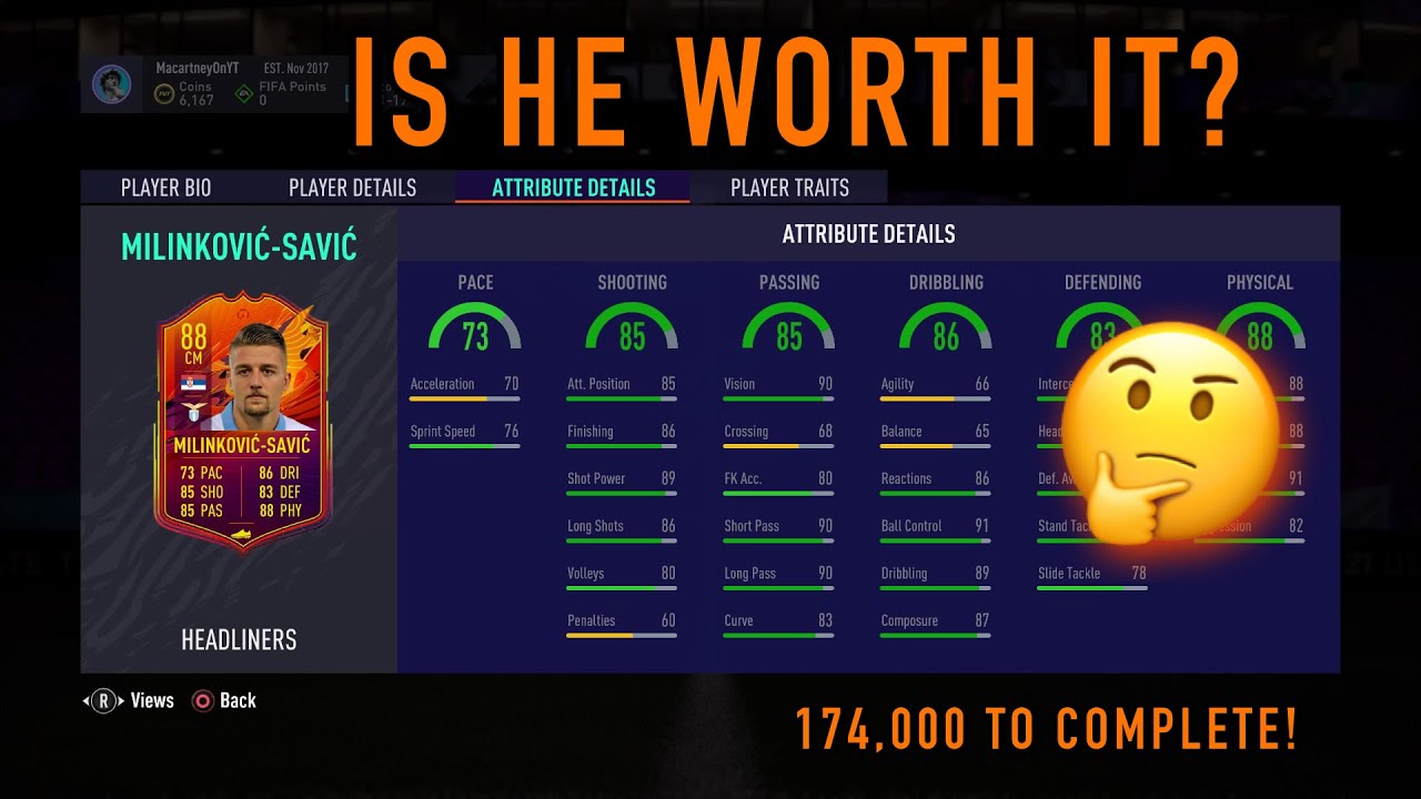 IS HEADLINER SBC 88 MILINKOVIĆ-SAVIĆ WORTH IT? | HEADLINER SBC MILINKOVIĆ-SAVIĆ PLAYER REVIEW! - FUT