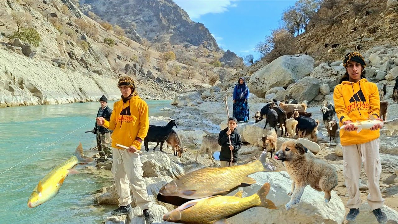 🏕Кочевая жизнь в Загросе: Традиционное скотоводство в горах⛰️ | и рыбалка в бурных реках🎣🌊