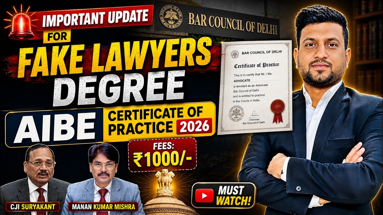 Important Update for Advocates & AIBE | Bar Council of India 2026 | Smart & Legal Guidance