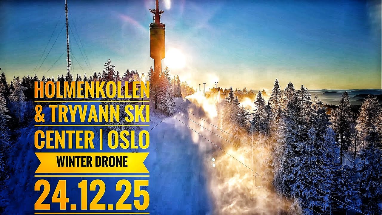 Holmenkollen & Tryvann Ski Center - Oslo Winter Drone 24.12.25