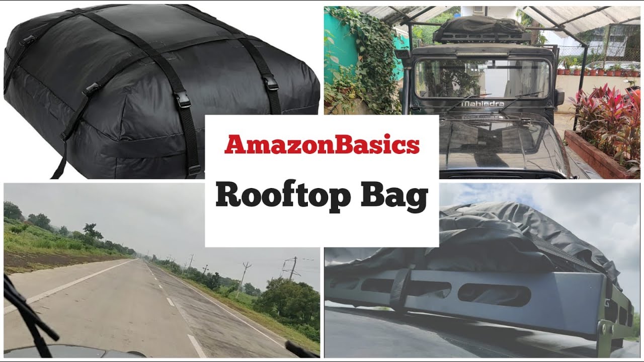 AmazonBasics Rooftop Car Carrier Bag, Black, 15 Cubic Feet