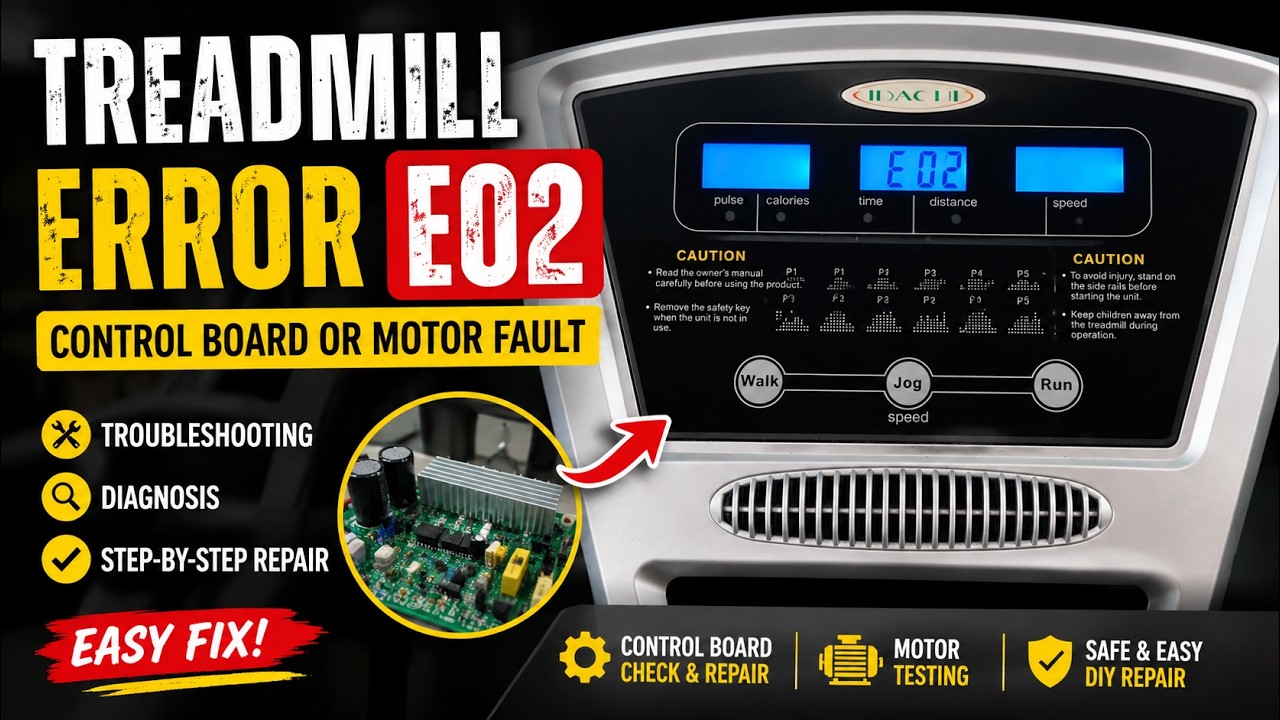 Repair Treadmill Error Code E02 | Control Board Faulty