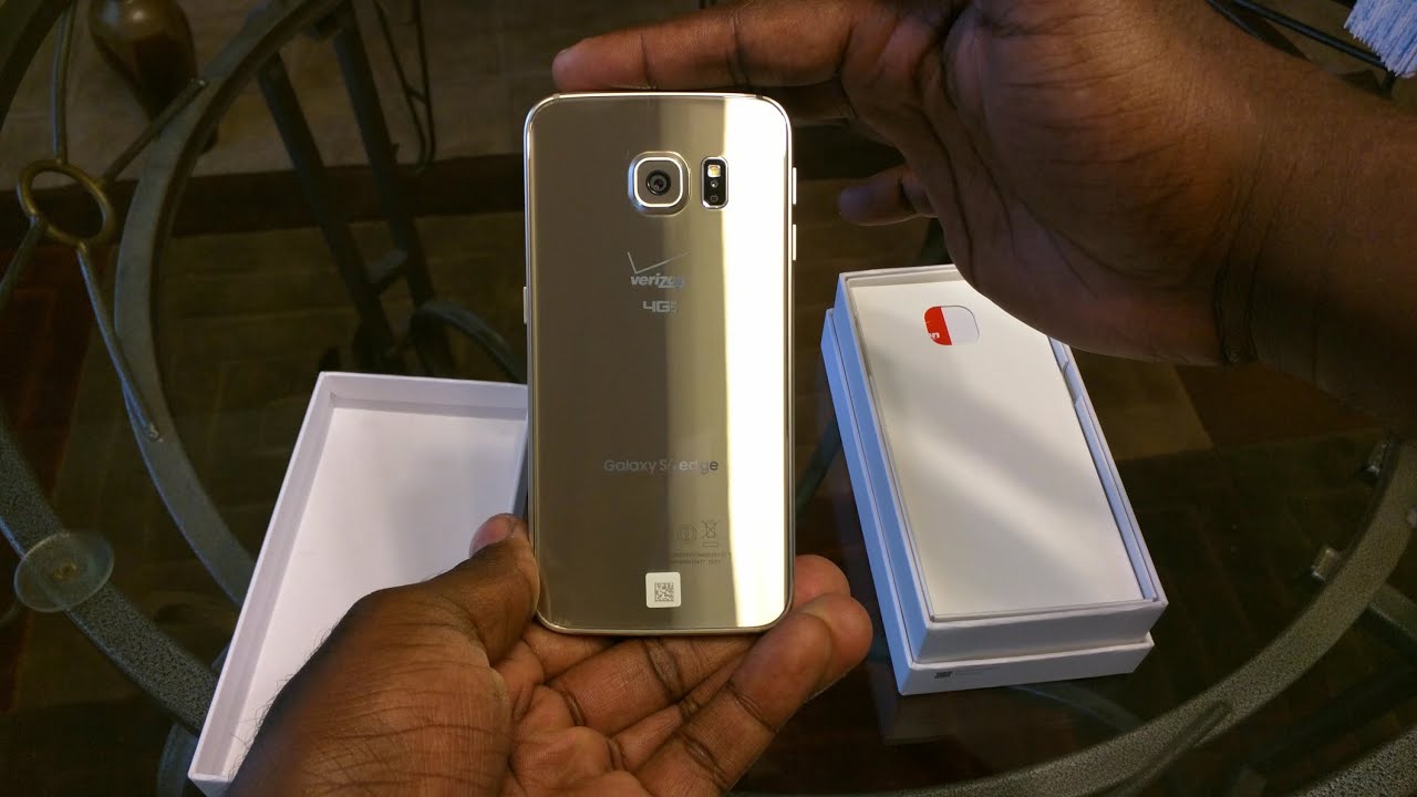 Gold Samsung Galaxy S6 edge Unboxing