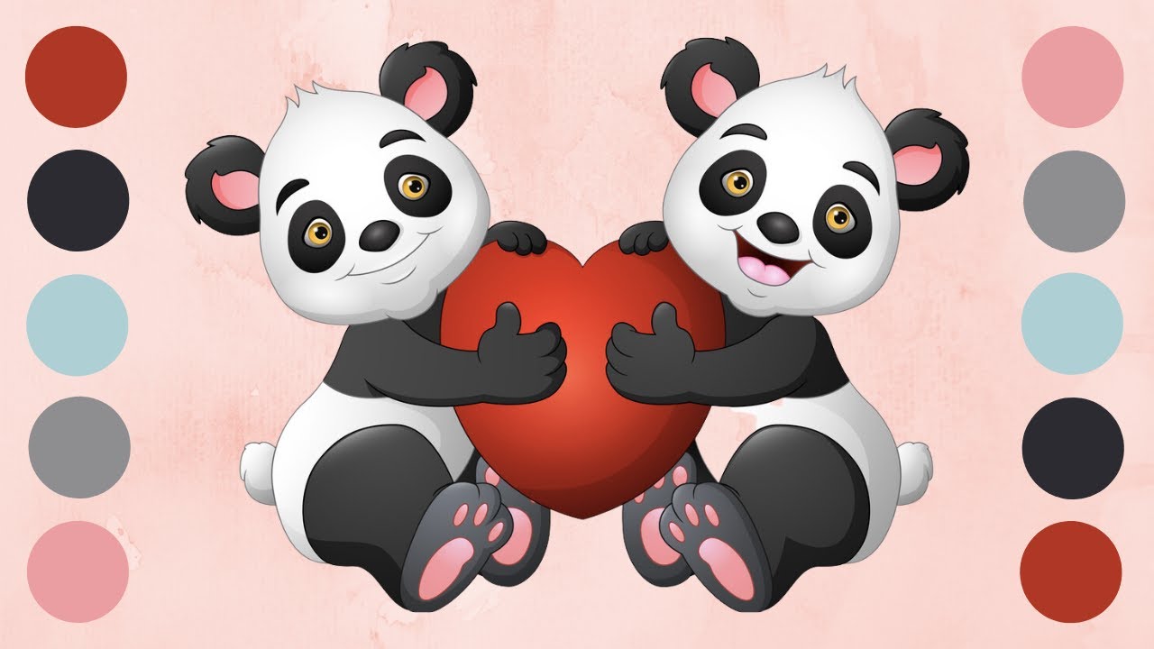 How to Draw Cute Pandas | पांडा की ड्राइंग | Easy Drawing, painting for Kids | Chiki Doodle